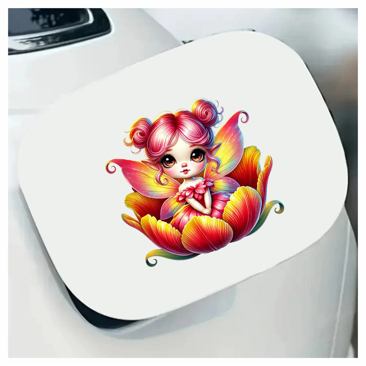 Pink Fairy Child Flower Bright Vinyl Sticker Decal
