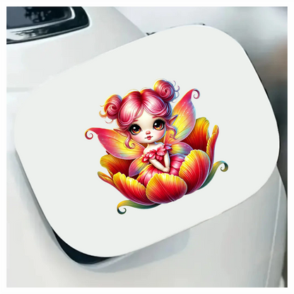 Pink Fairy Child Flower Bright Vinyl Sticker Decal