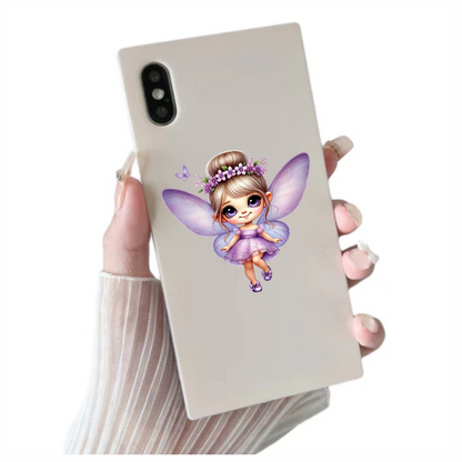 Fairy Purple Dress Wings Flower Vinyl Sticker Decal