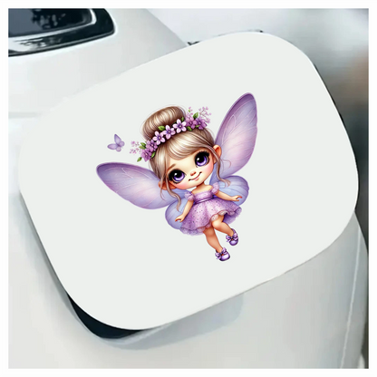 Fairy Purple Dress Wings Flower Vinyl Sticker Decal