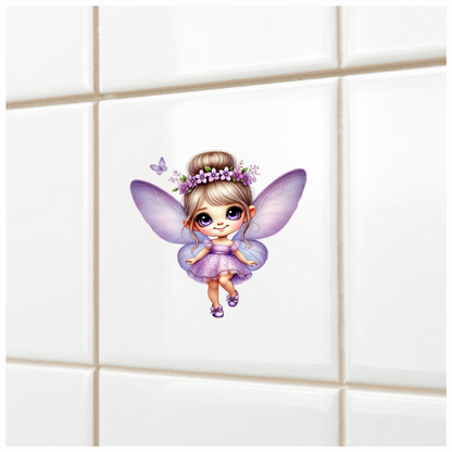 Fairy Purple Dress Wings Flower Vinyl Sticker Decal