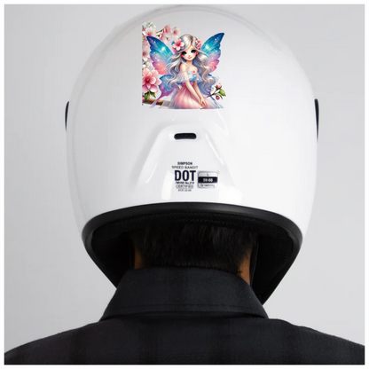 Blue Pink Fairy Girl Flowers Vinyl Sticker Decal