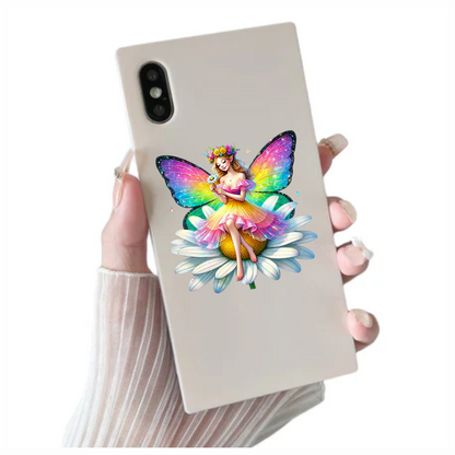 Fairy Rainbow Wings Daisy Flower Vinyl Sticker Decal