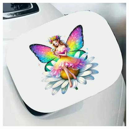 Fairy Rainbow Wings Daisy Flower Vinyl Sticker Decal