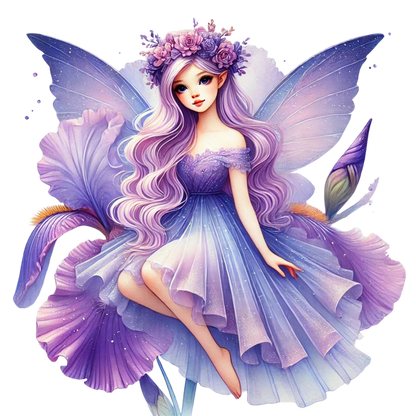 Fairy Purple Wings Dress Flower Vinyl Sticker Decal