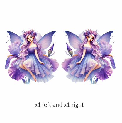 Fairy Purple Wings Dress Flower Vinyl Sticker Decal