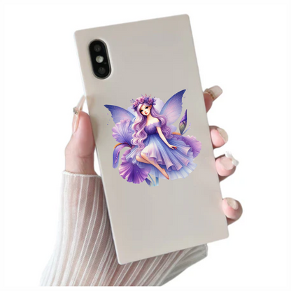 Fairy Purple Wings Dress Flower Vinyl Sticker Decal