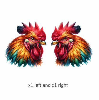 Red Rooster Chicken Bright Feathers Vinyl Sticker Decal