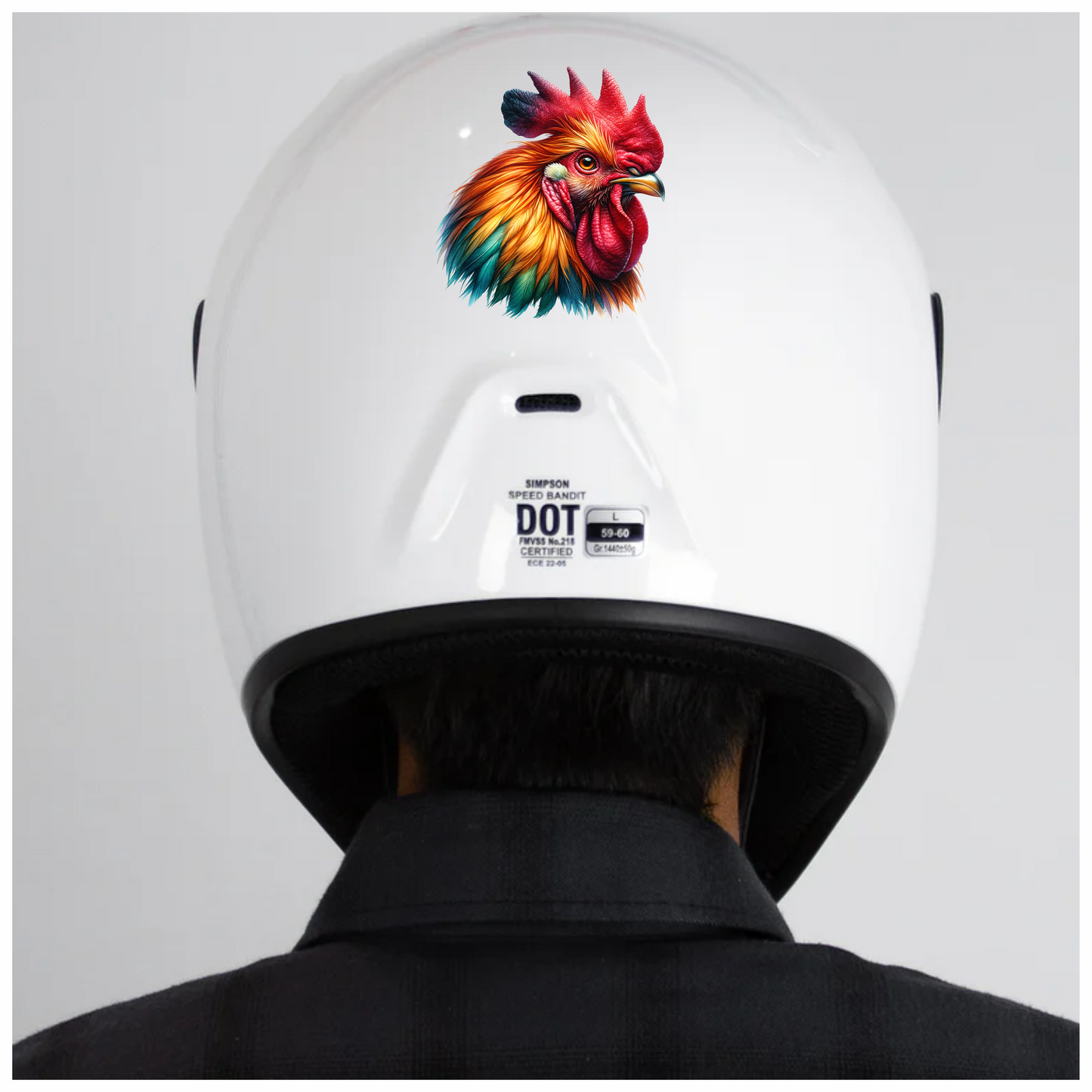 Red Rooster Chicken Bright Feathers Vinyl Sticker Decal