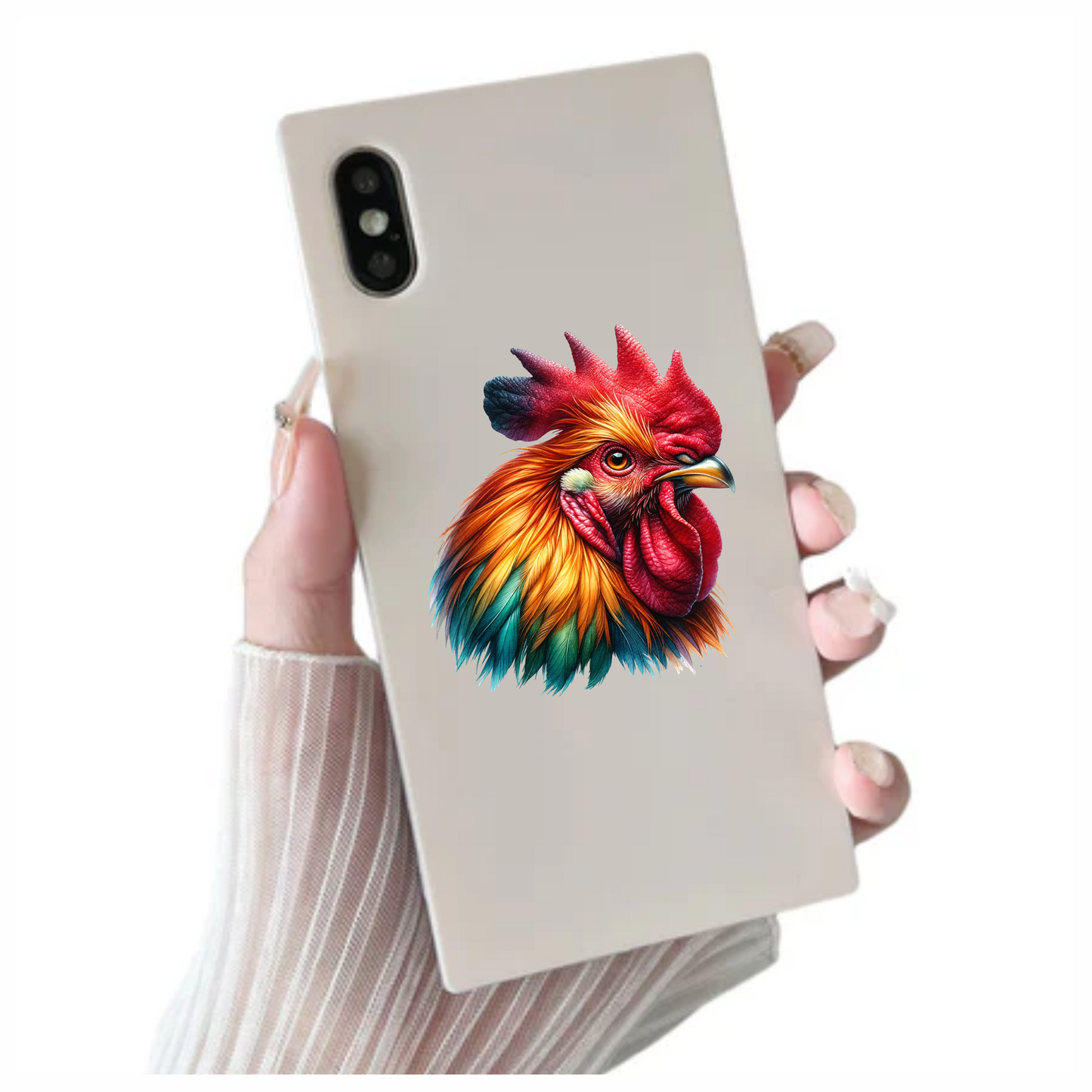 Red Rooster Chicken Bright Feathers Vinyl Sticker Decal