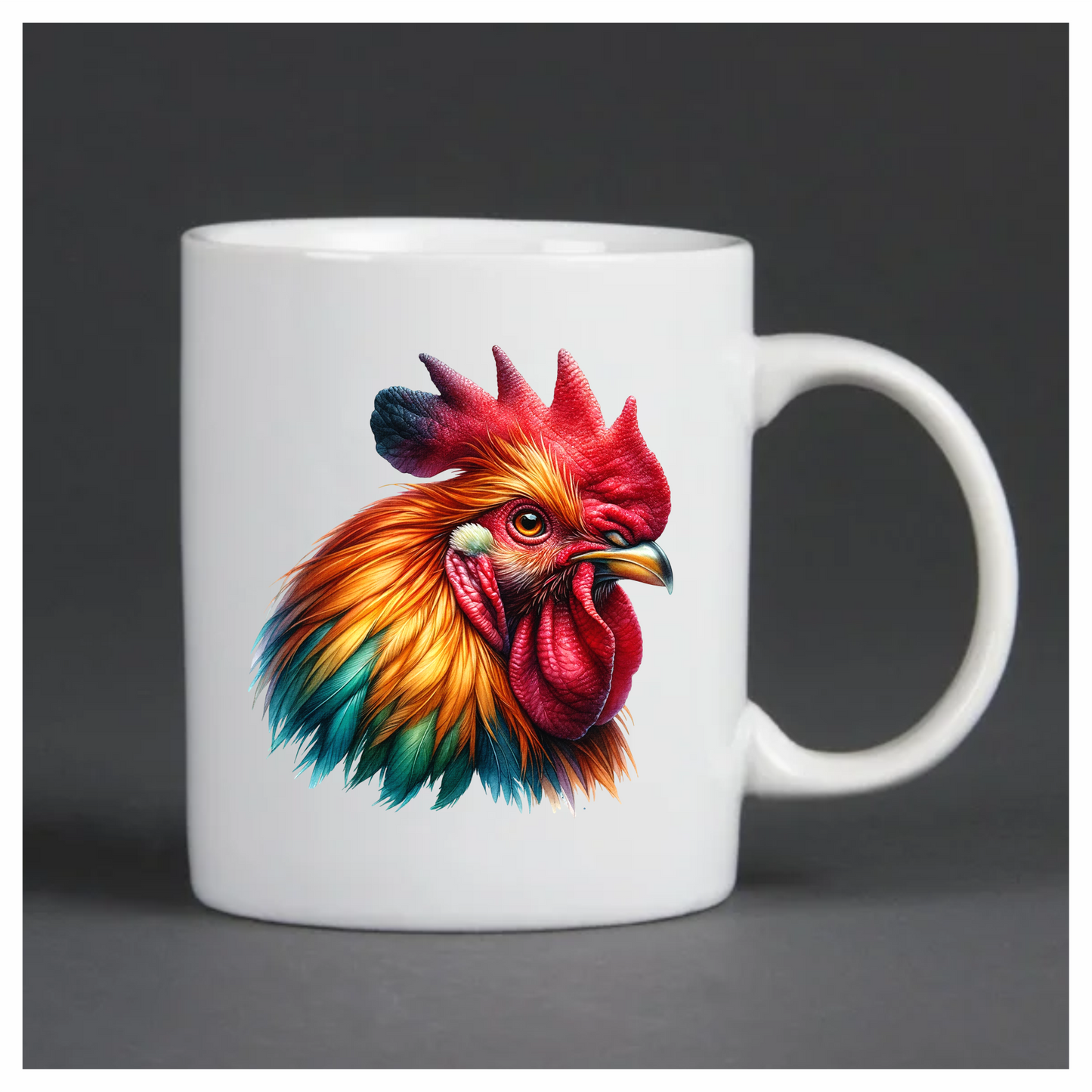 Red Rooster Chicken Bright Feathers Vinyl Sticker Decal