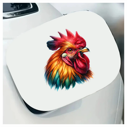 Red Rooster Chicken Bright Feathers Vinyl Sticker Decal