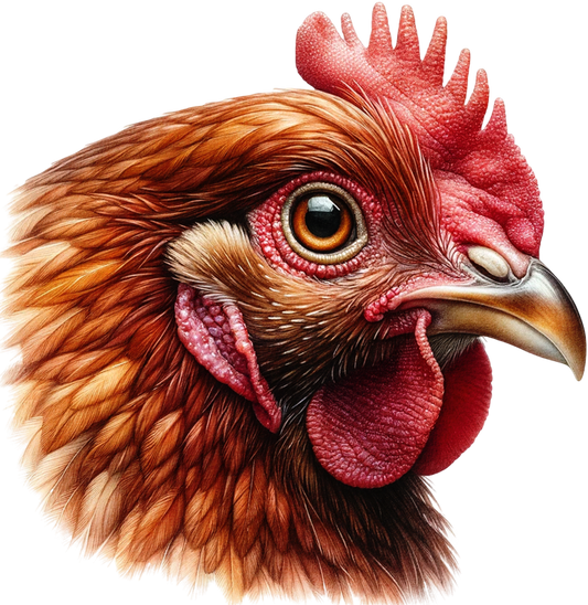 Brown Chicken Head Portrait Close Vinyl Sticker Decal