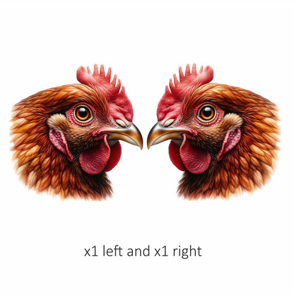 Brown Chicken Head Portrait Close Vinyl Sticker Decal