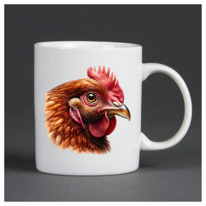 Brown Chicken Head Portrait Close Vinyl Sticker Decal