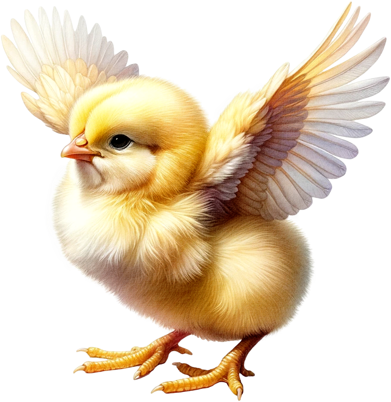 Yellow Chick Baby Bird Wings Vinyl Sticker Decal