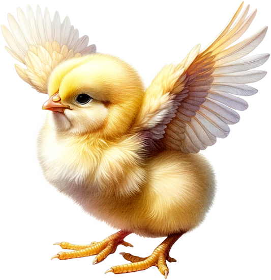 Yellow Chick Baby Bird Wings Vinyl Sticker Decal