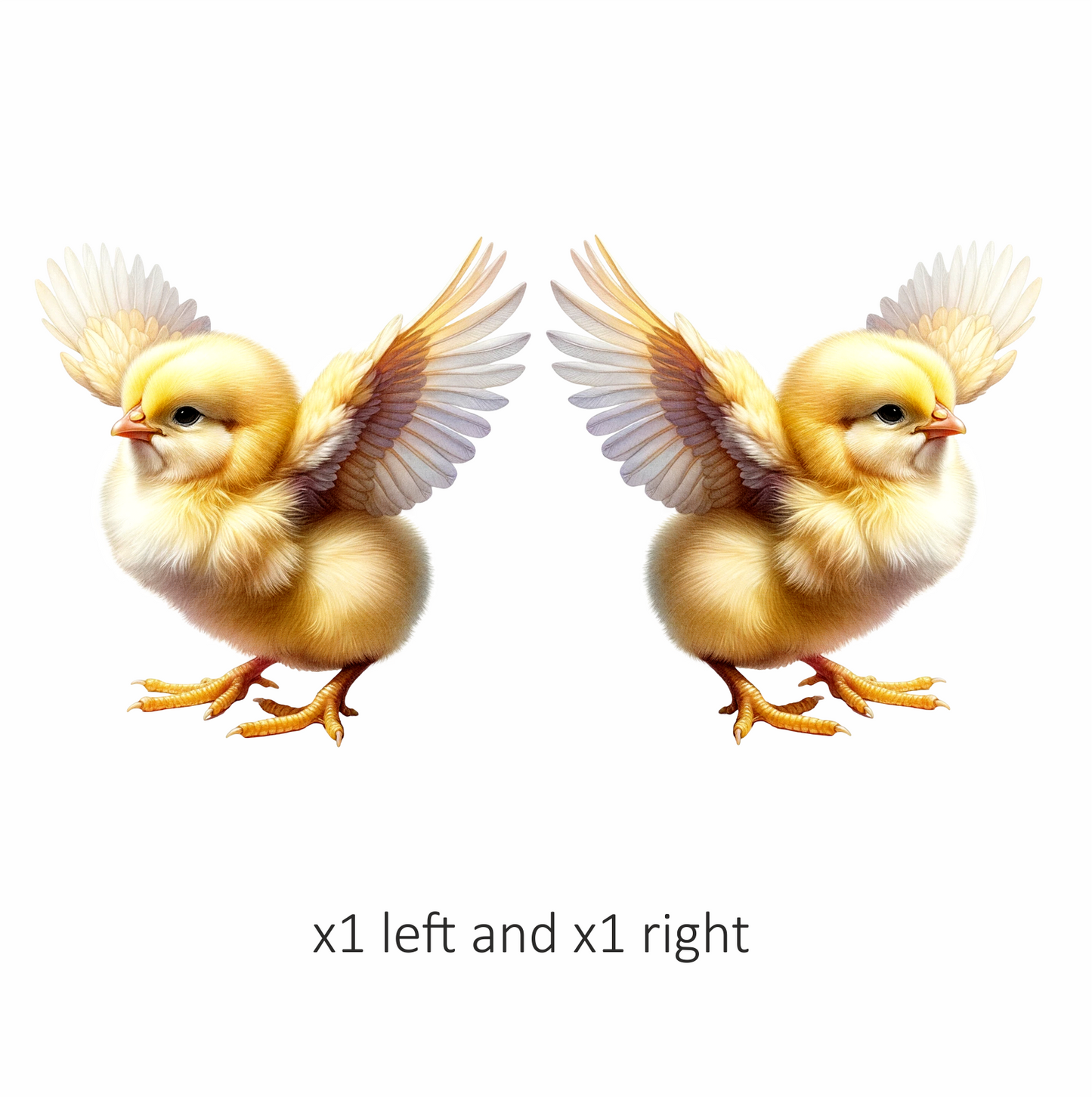 Yellow Chick Baby Bird Wings Vinyl Sticker Decal