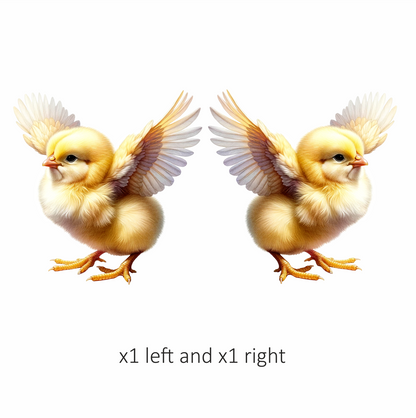 Yellow Chick Baby Bird Wings Vinyl Sticker Decal