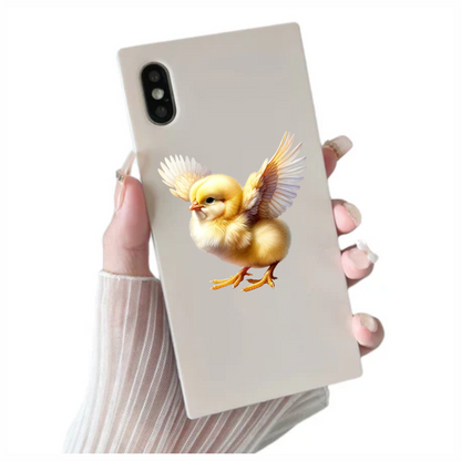 Yellow Chick Baby Bird Wings Vinyl Sticker Decal