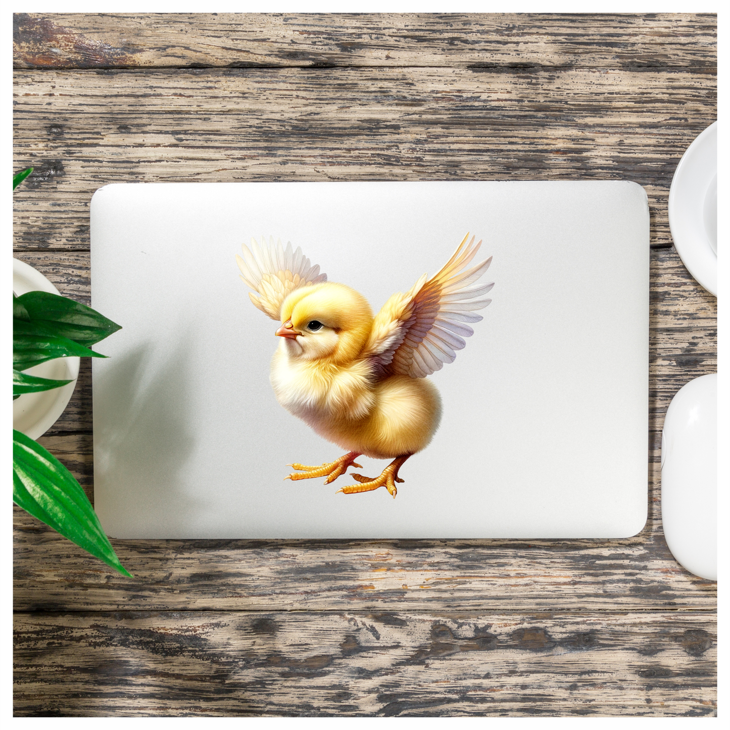 Yellow Chick Baby Bird Wings Vinyl Sticker Decal