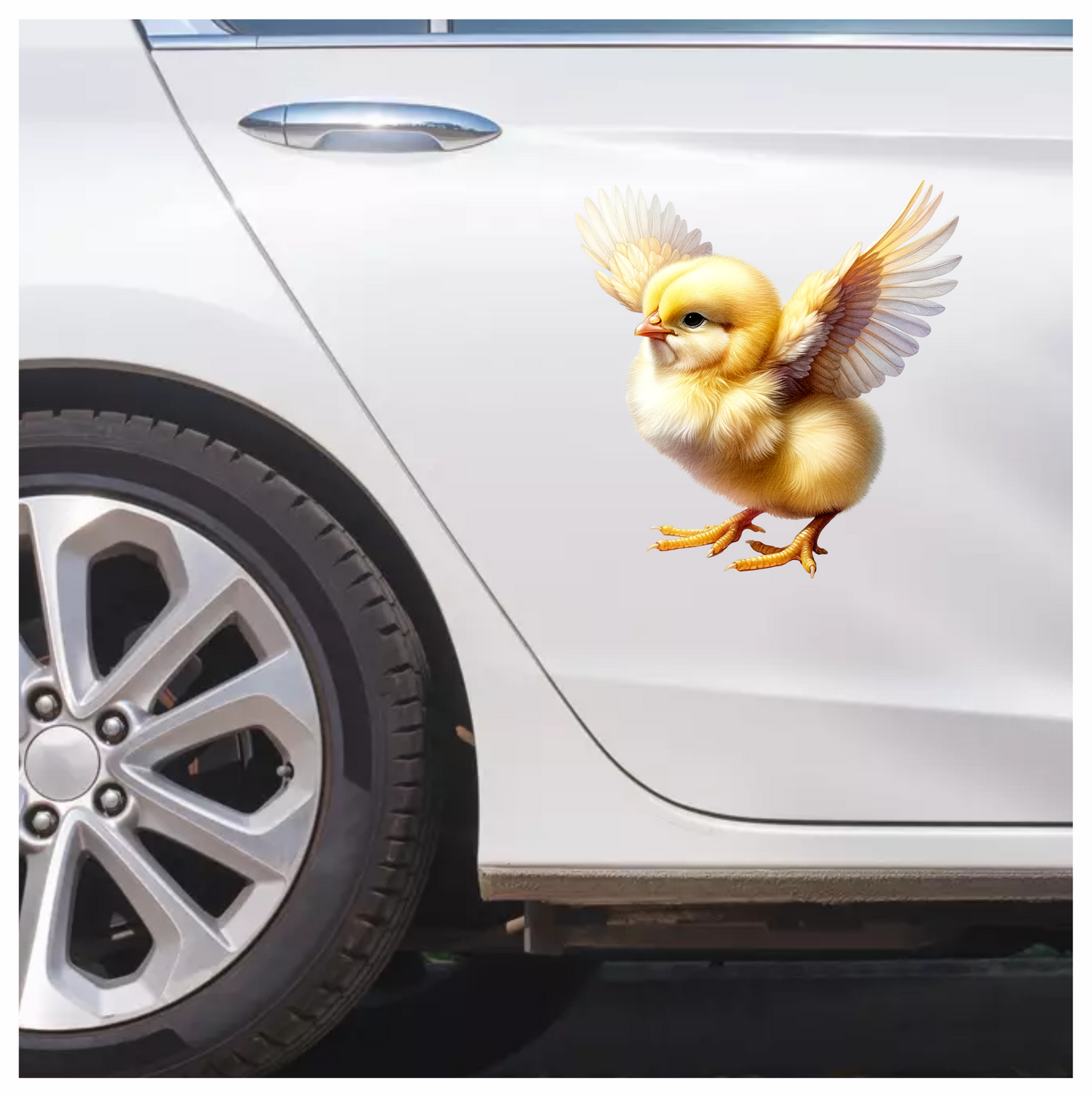 Yellow Chick Baby Bird Wings Vinyl Sticker Decal