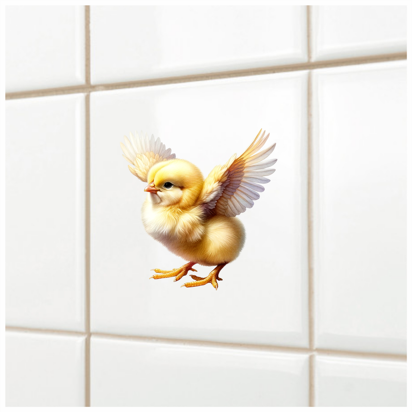 Yellow Chick Baby Bird Wings Vinyl Sticker Decal