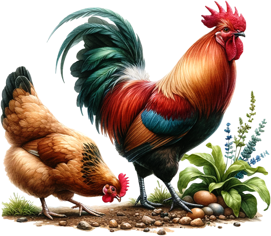 Rooster Red Hen Brown Eggs Vinyl Sticker Decal