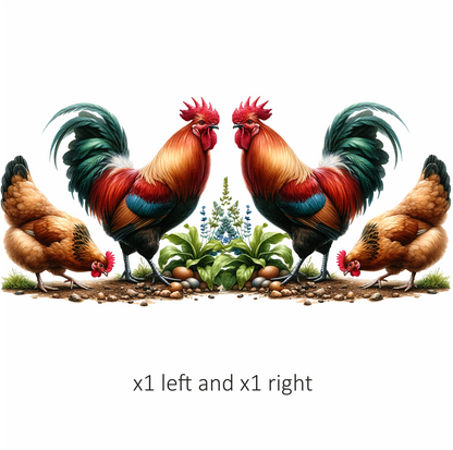 Rooster Red Hen Brown Eggs Vinyl Sticker Decal