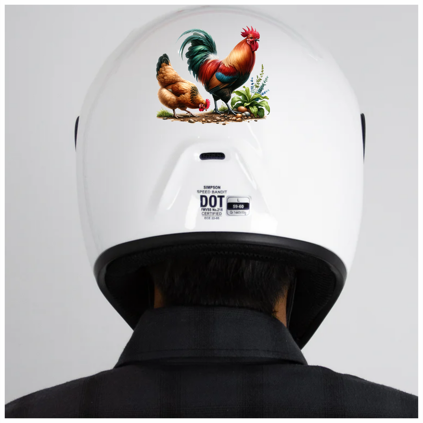 Rooster Red Hen Brown Eggs Vinyl Sticker Decal