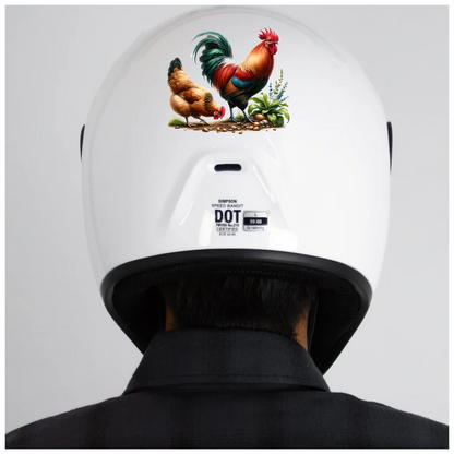Rooster Red Hen Brown Eggs Vinyl Sticker Decal