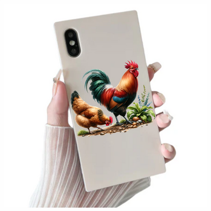 Rooster Red Hen Brown Eggs Vinyl Sticker Decal