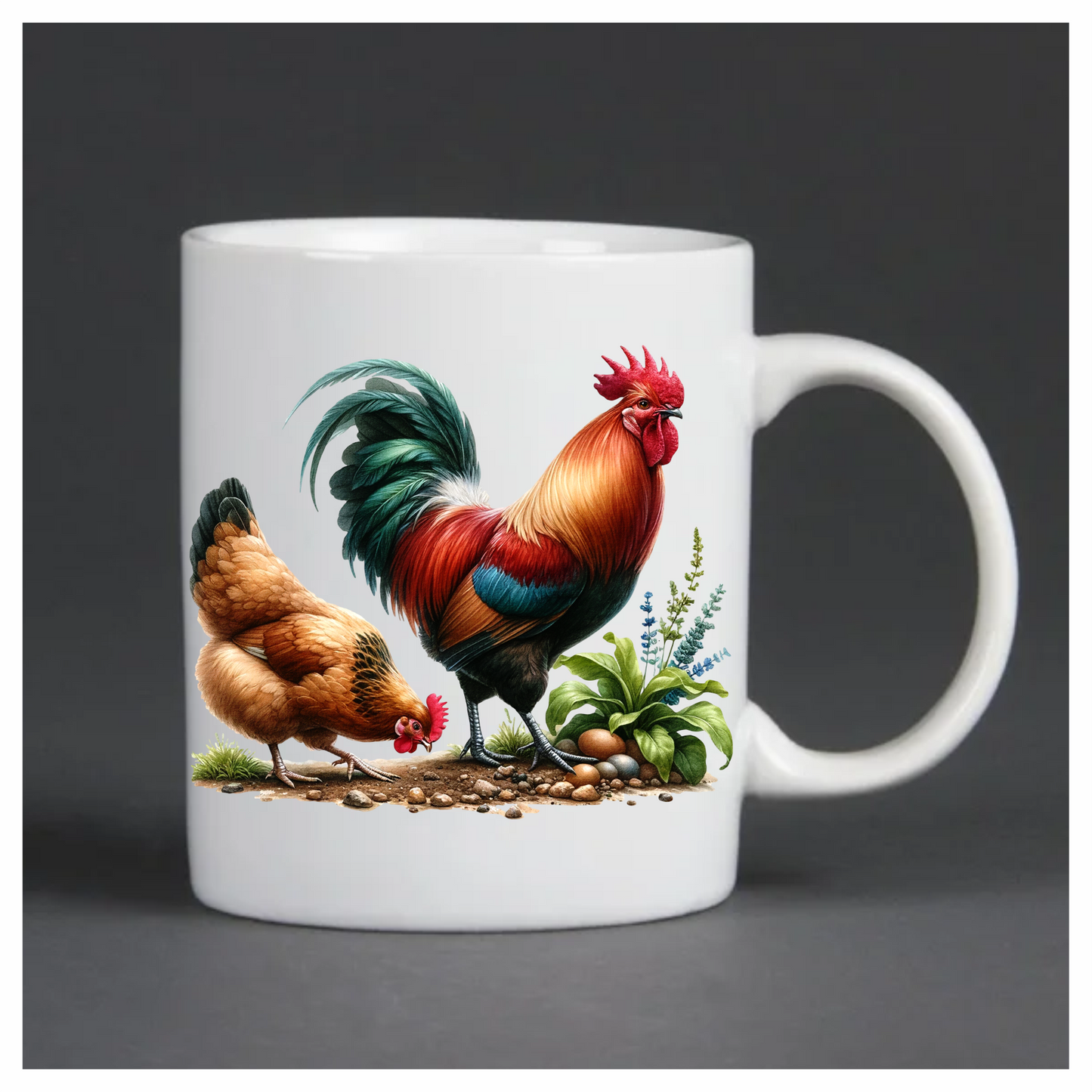 Rooster Red Hen Brown Eggs Vinyl Sticker Decal