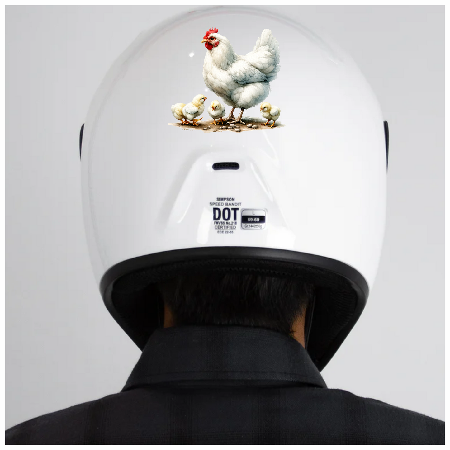 White Hen Chicks Farmyard Poultry Vinyl Sticker Decal