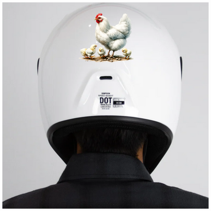 White Hen Chicks Farmyard Poultry Vinyl Sticker Decal