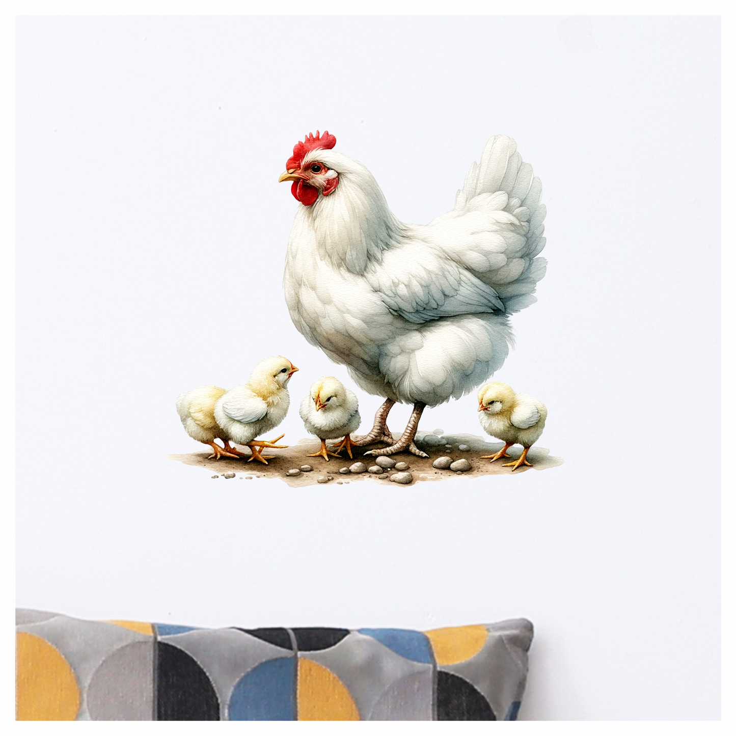 White Hen Chicks Farmyard Poultry Vinyl Sticker Decal