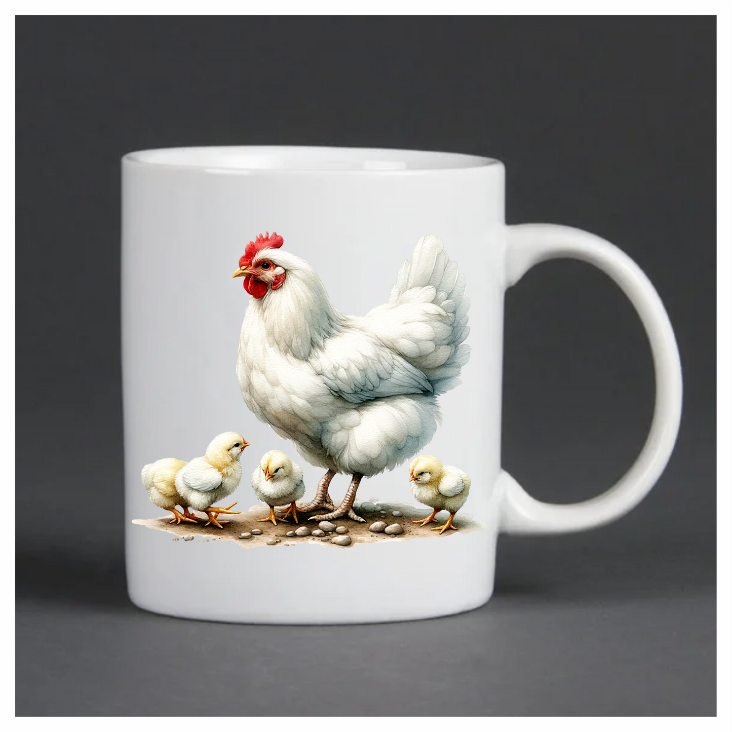 White Hen Chicks Farmyard Poultry Vinyl Sticker Decal