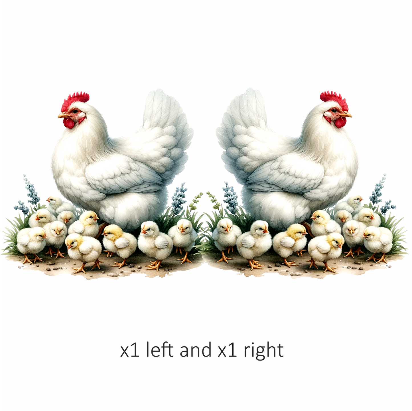 White Hen Chicken Chicks Farm Vinyl Sticker Decal