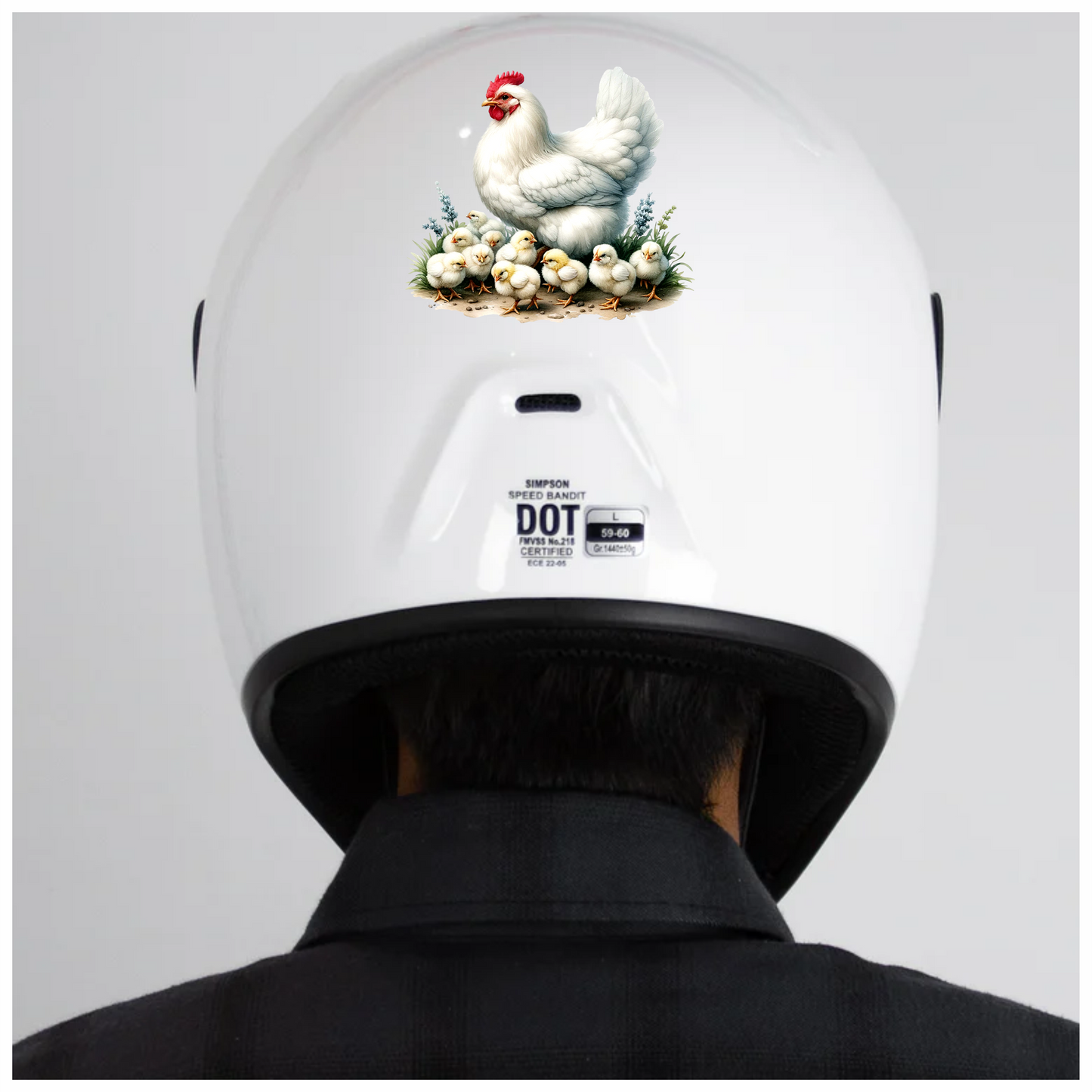 White Hen Chicken Chicks Farm Vinyl Sticker Decal