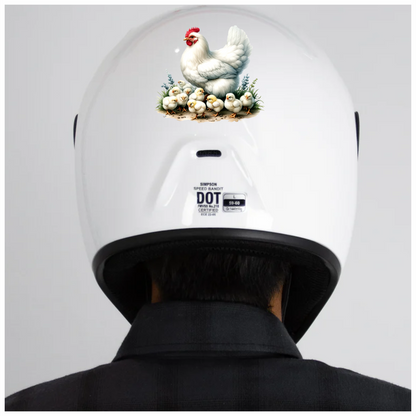 White Hen Chicken Chicks Farm Vinyl Sticker Decal
