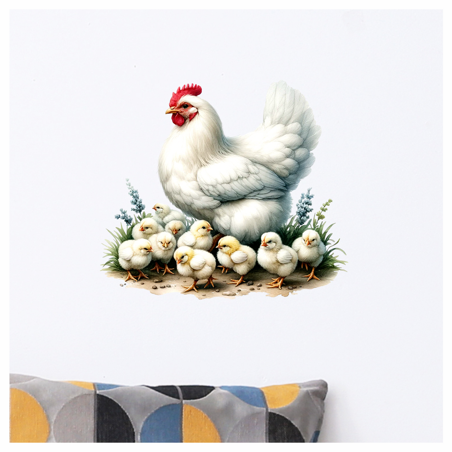 White Hen Chicken Chicks Farm Vinyl Sticker Decal