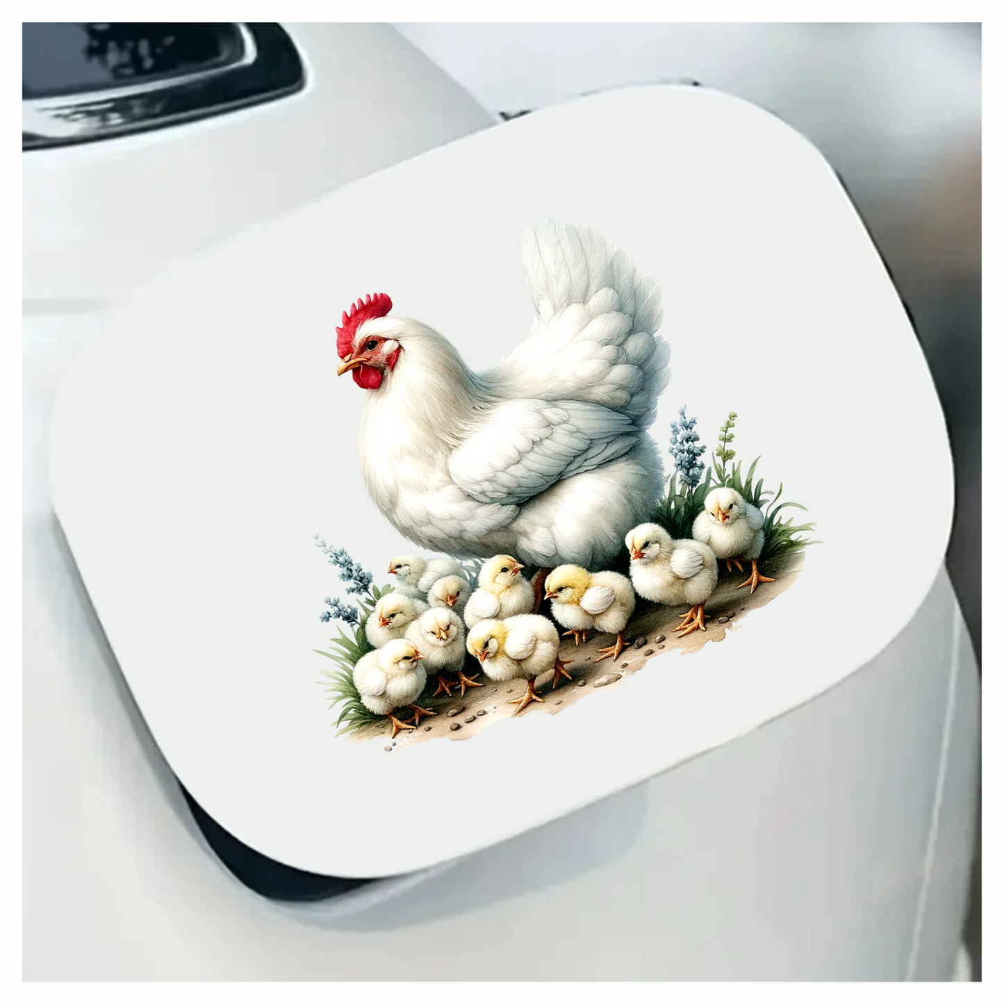 White Hen Chicken Chicks Farm Vinyl Sticker Decal
