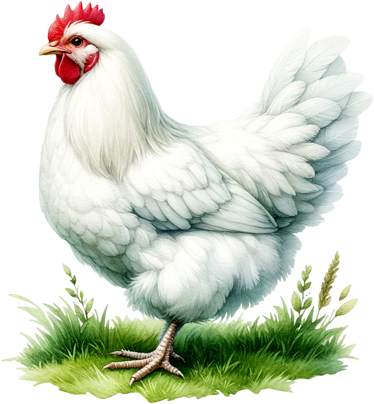 White Chicken Farm Hen Grass Vinyl Sticker Decal