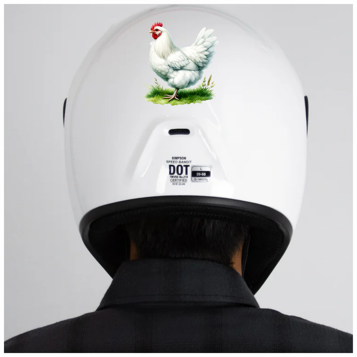 White Chicken Farm Hen Grass Vinyl Sticker Decal