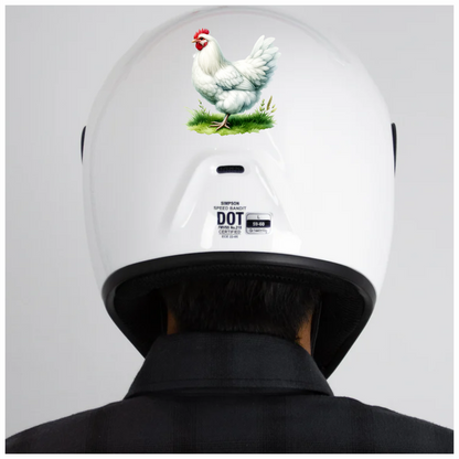 White Chicken Farm Hen Grass Vinyl Sticker Decal