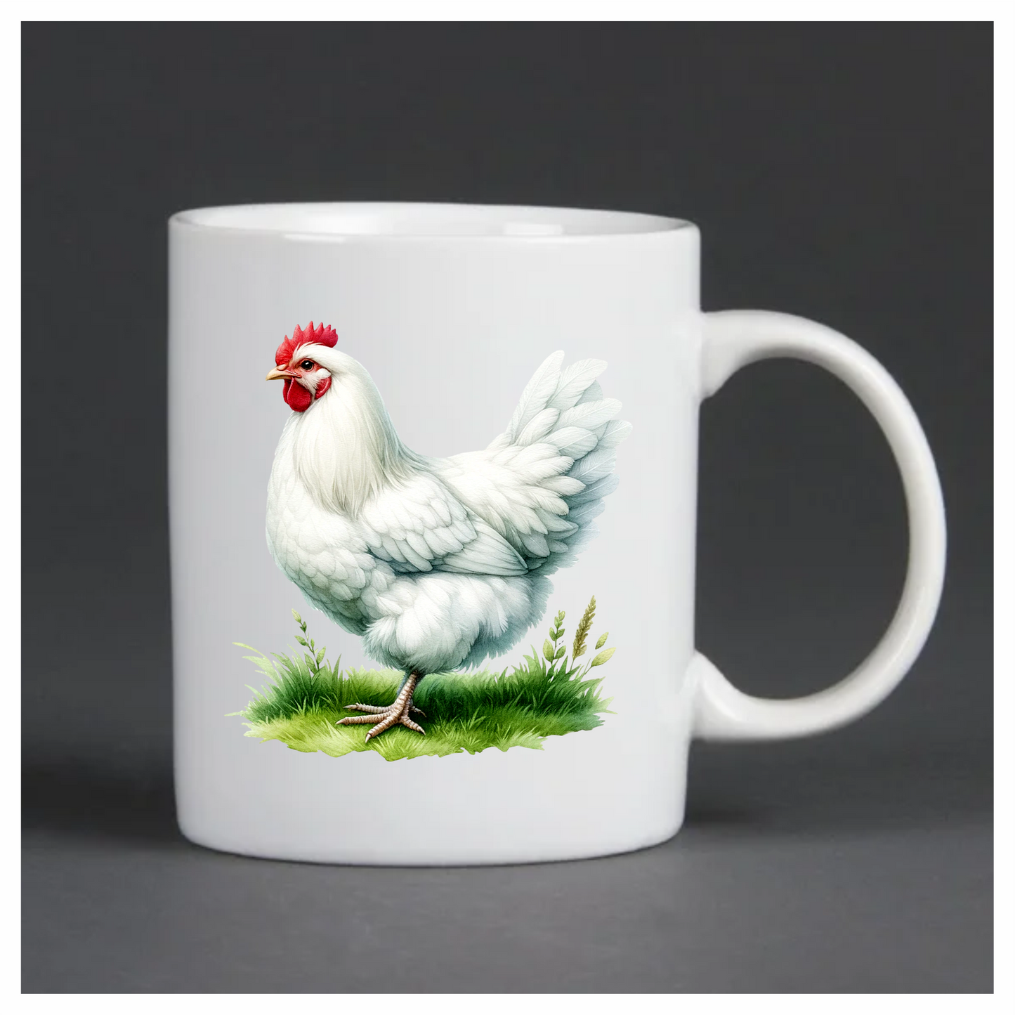 White Chicken Farm Hen Grass Vinyl Sticker Decal
