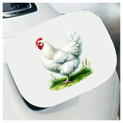 White Chicken Farm Hen Grass Vinyl Sticker Decal