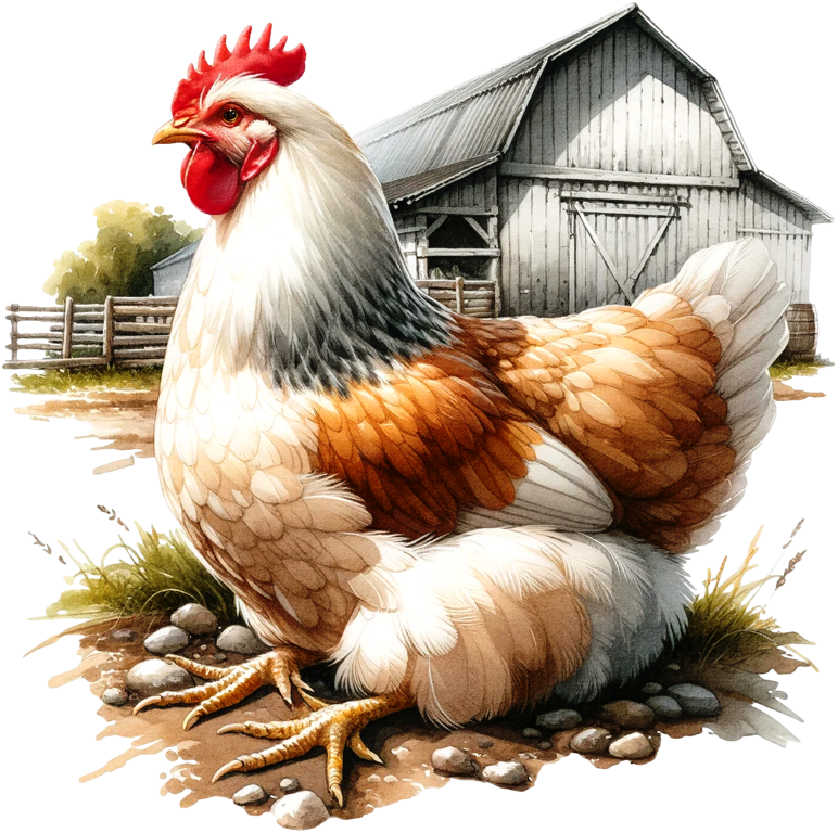 White Chicken Farm Barnyard Vinyl Sticker Decal