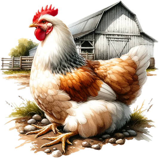 White Chicken Farm Barnyard Vinyl Sticker Decal