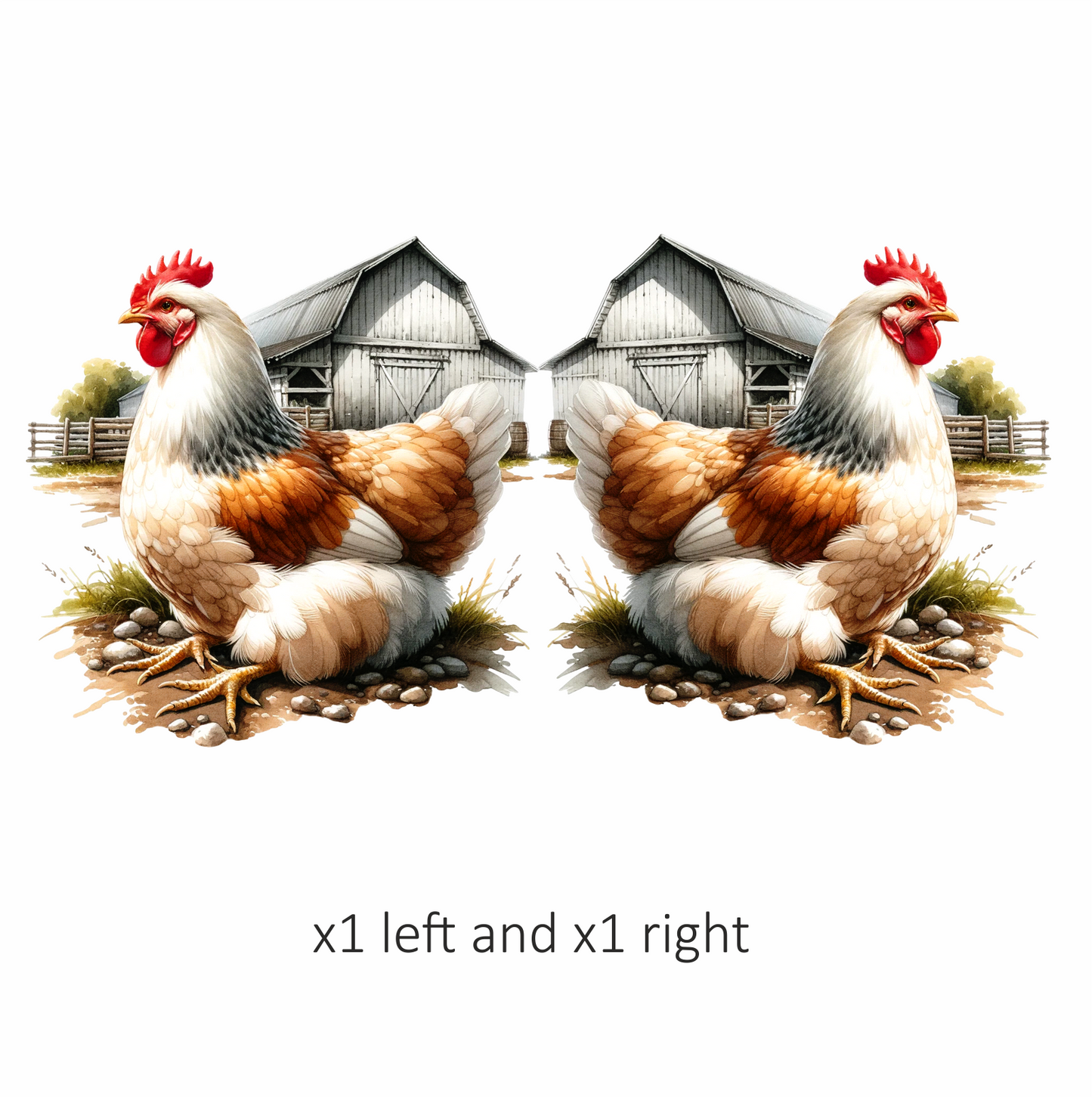 White Chicken Farm Barnyard Vinyl Sticker Decal